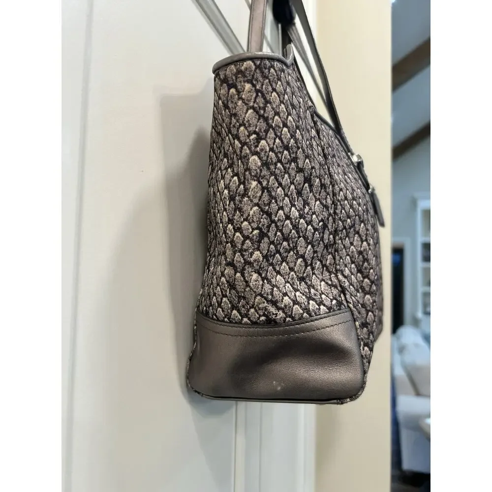 COACH Taylor Gray Snake‎ Print Alexis Carryall Satchel Handbag Purse Retail $398